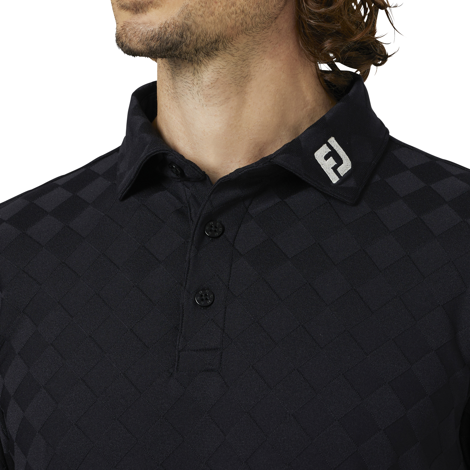 アーガイルジャカード長袖シャツ