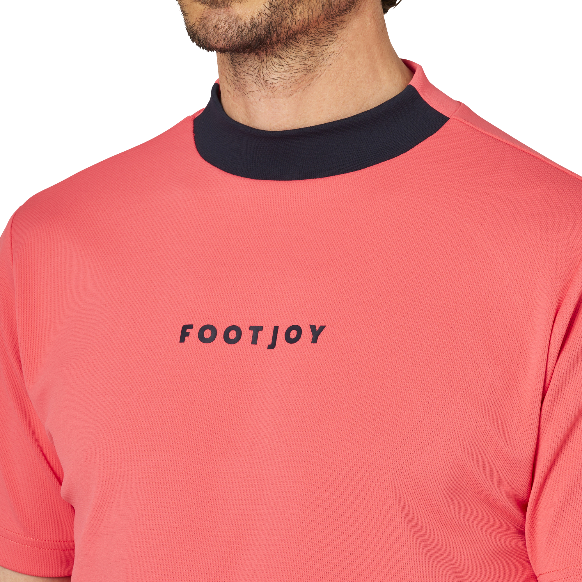 バイカラー半袖モックネックシャツ