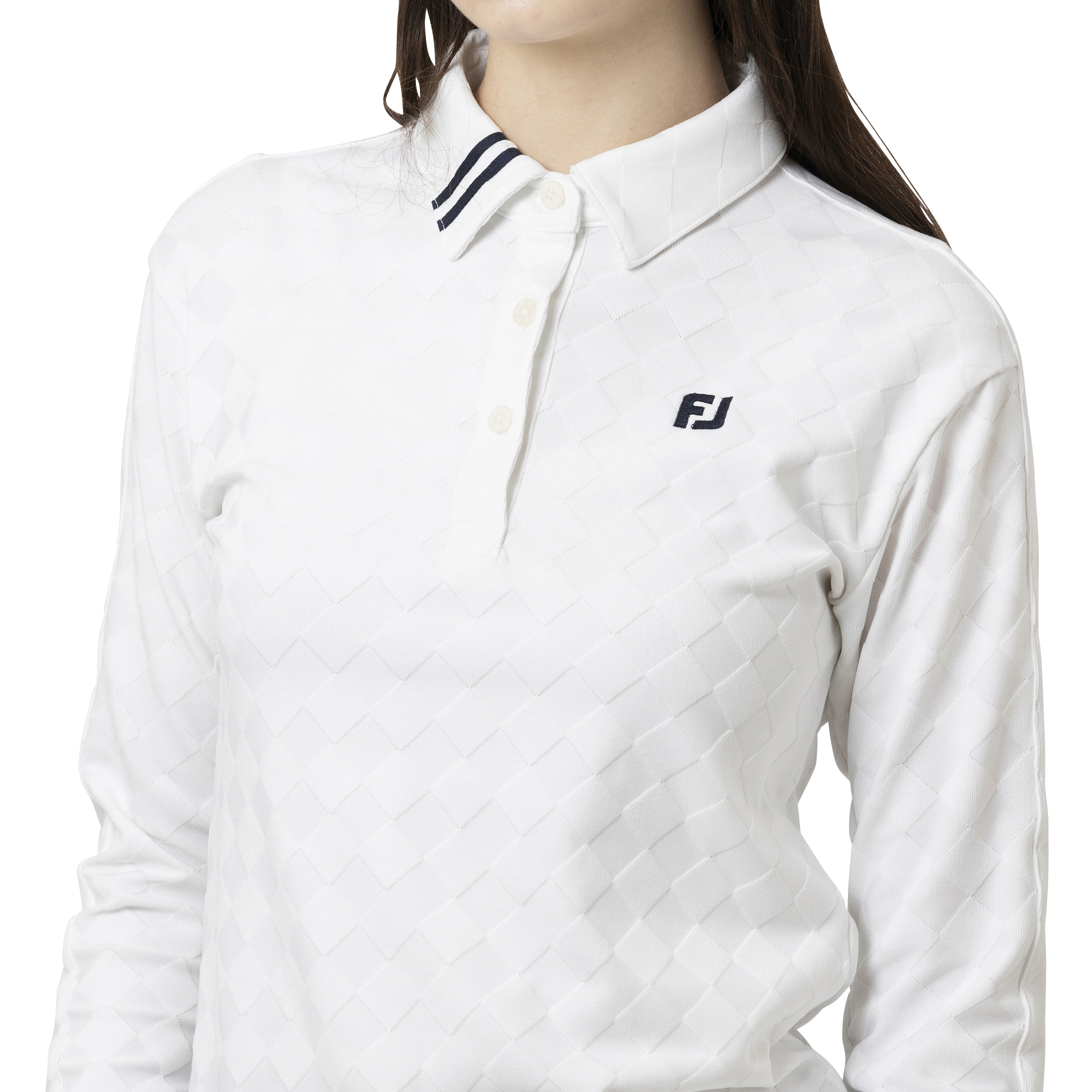 アーガイルジャカード長袖シャツ