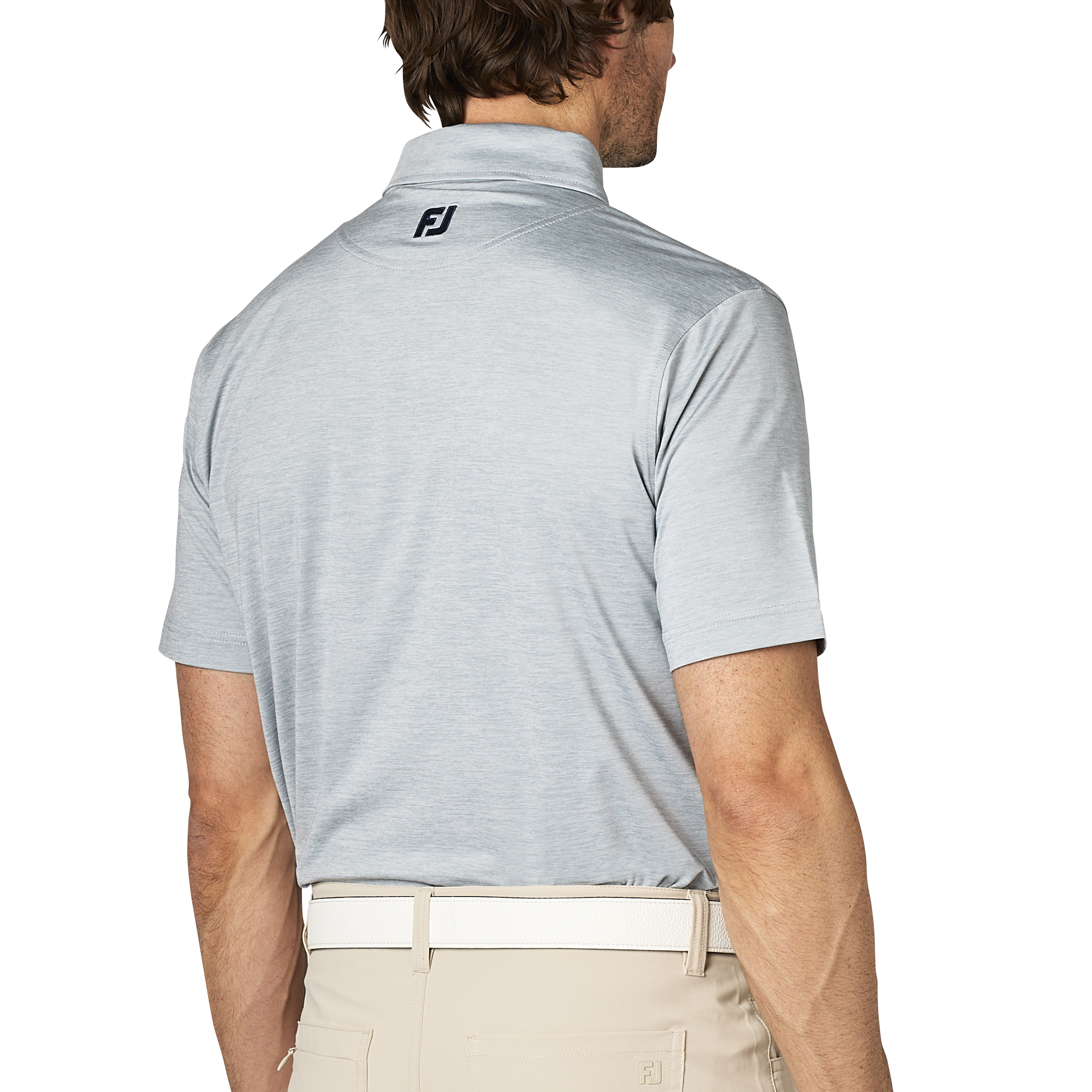 ヘザープリント半袖ボタンダウンシャツ