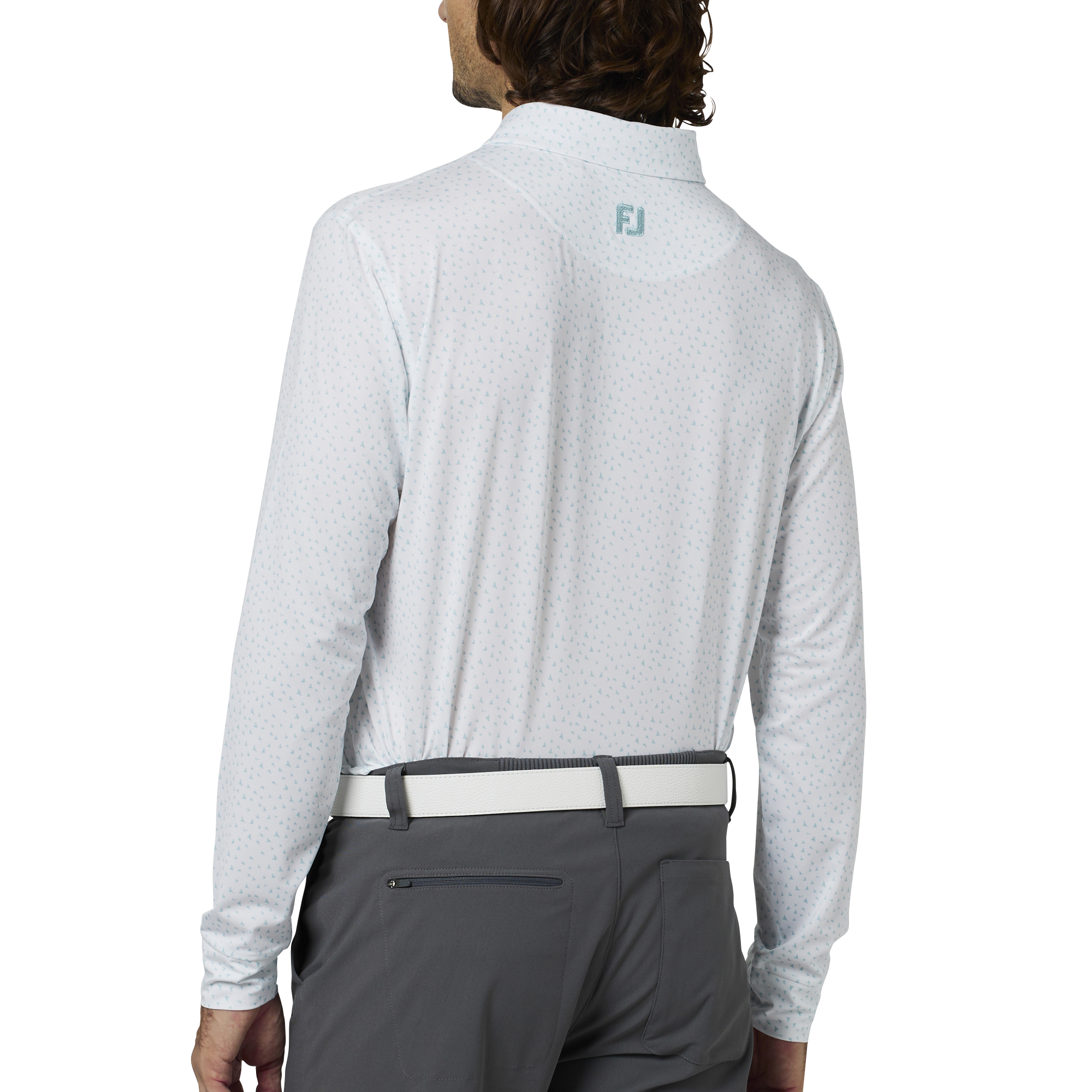 バードプリント長袖シャツ