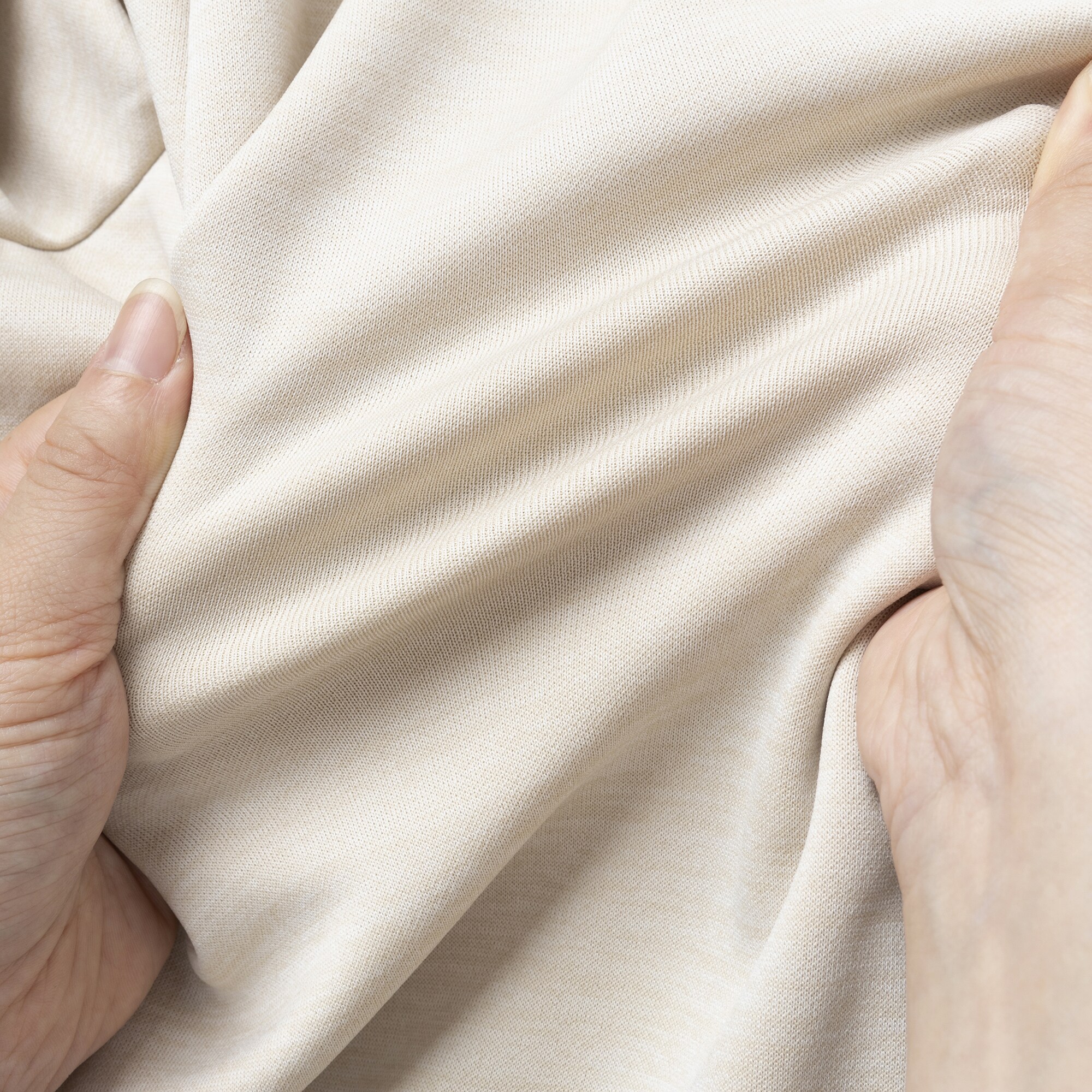 Essential Womens LtWt L/S ストレッチフーディープルオーバー