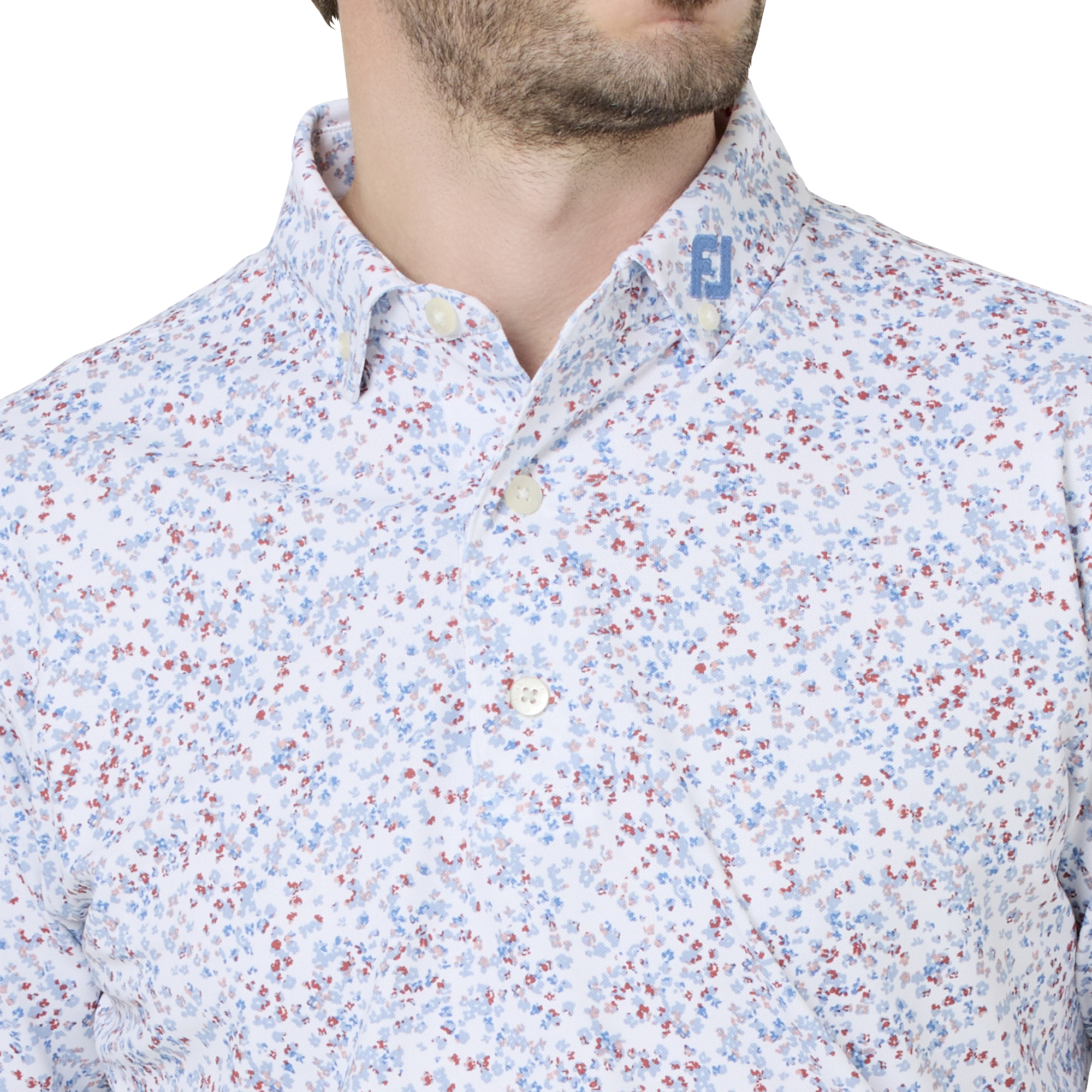 ウオーターカラー ストレッチ鹿の子半袖シャツ