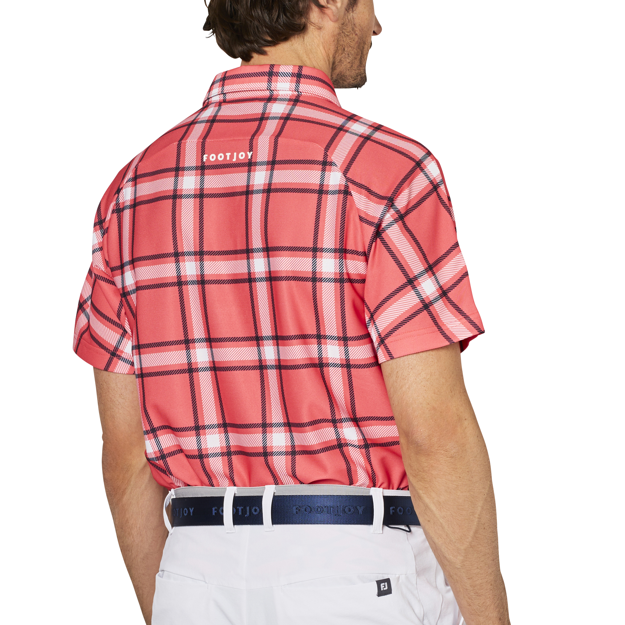 チェックプリント半袖鹿の子シャツ