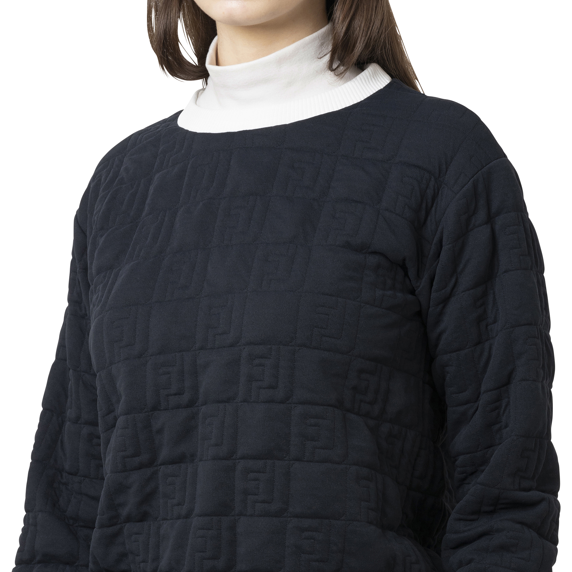 FJロゴジャカード長袖クルーネックプルオーバー