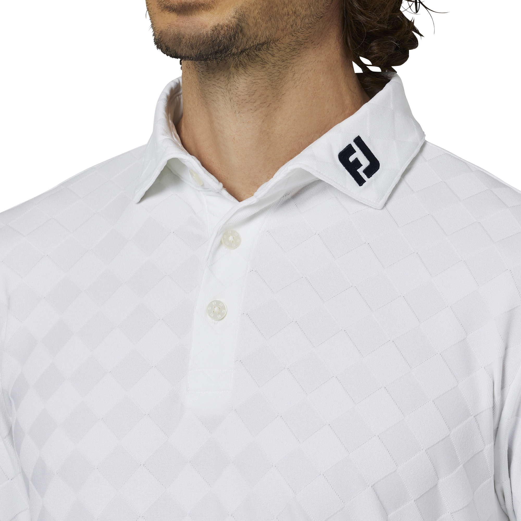 アーガイルジャカード長袖シャツ