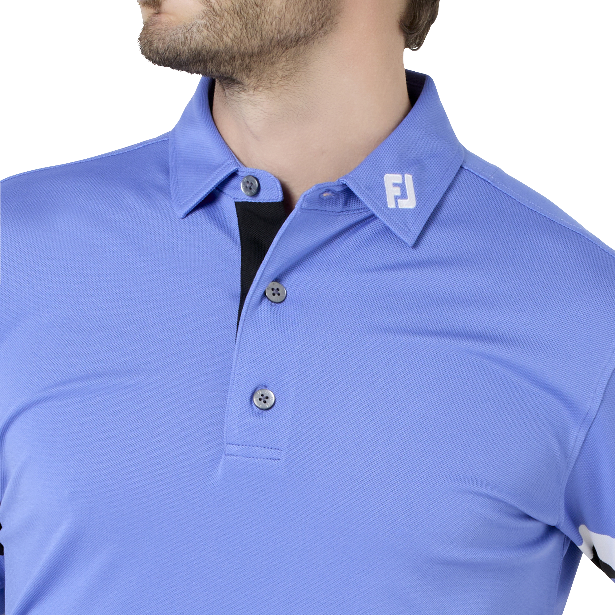 スリーブストライプ ストレッチ鹿の子半袖シャツ