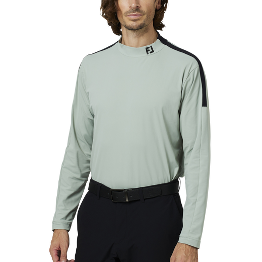 ショルダーライン長袖モックネックシャツ