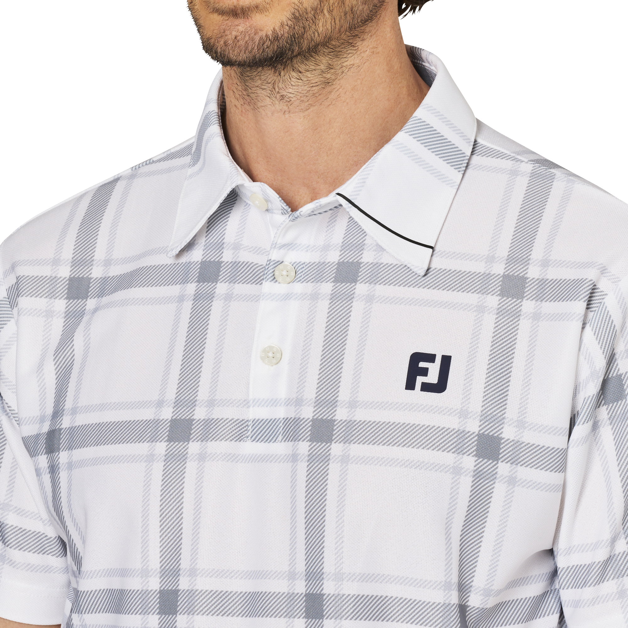 チェックプリント半袖鹿の子シャツ