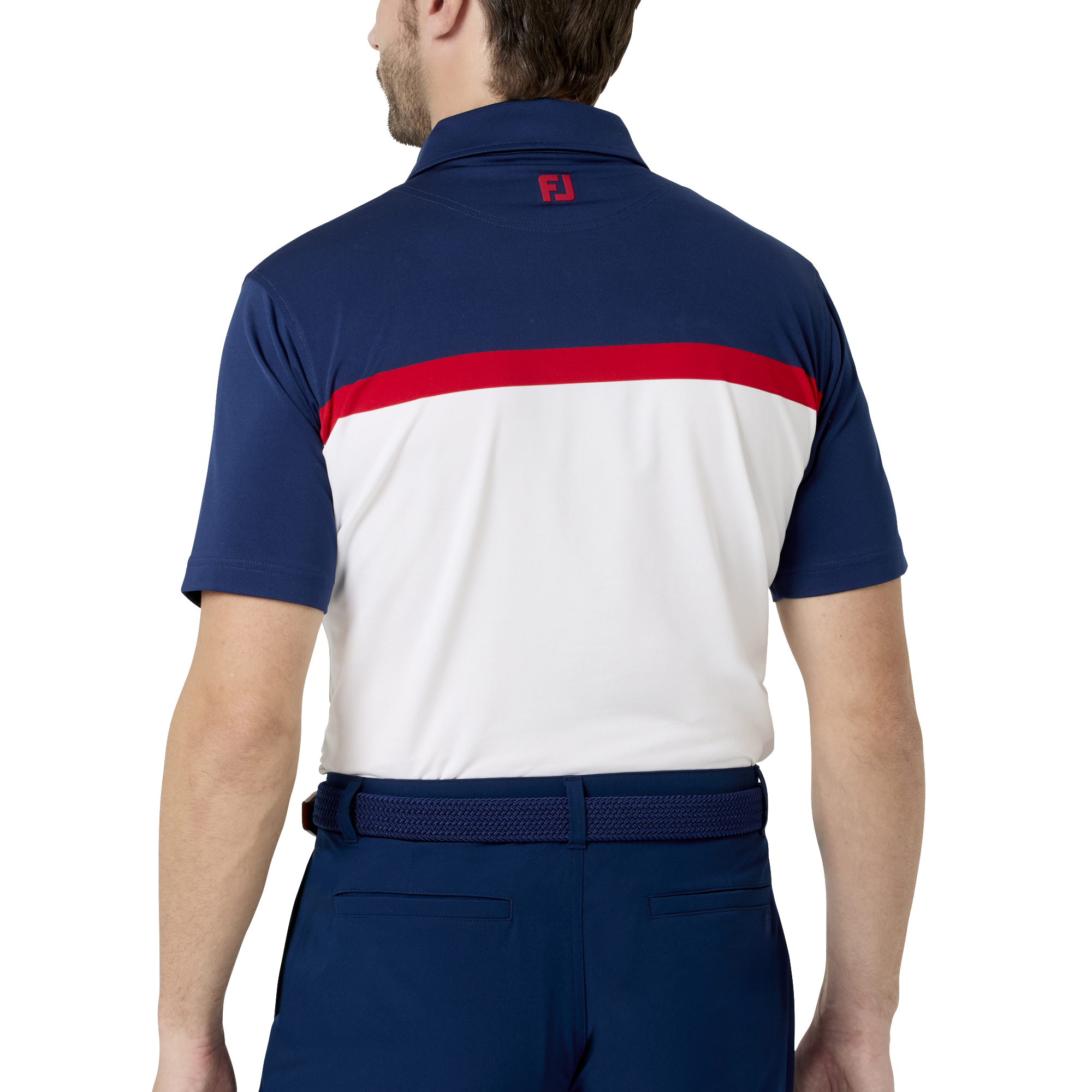 Essential M's カラーブロック ストレッチライル半袖シャツ