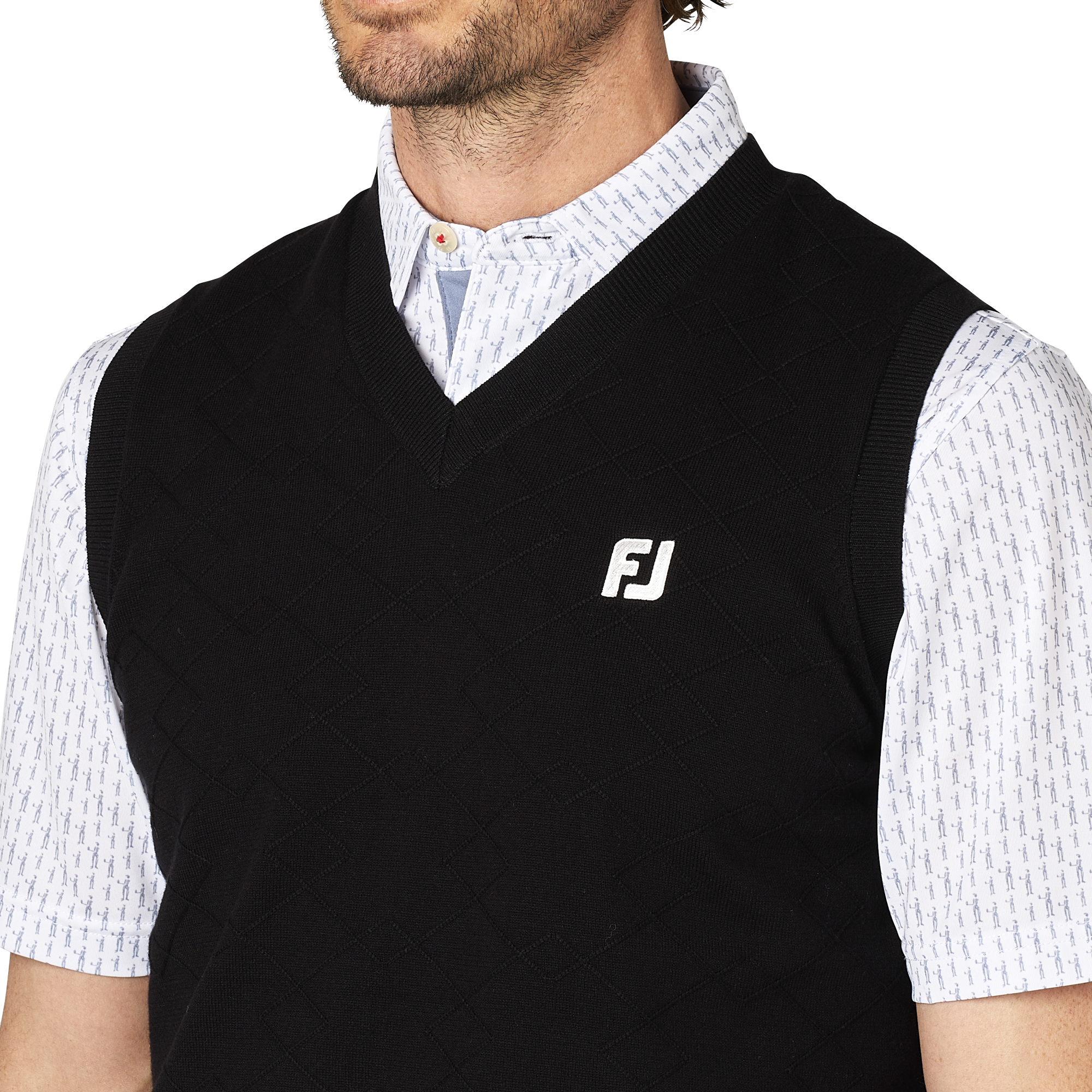 アーガイル柄Vネックセーターベスト