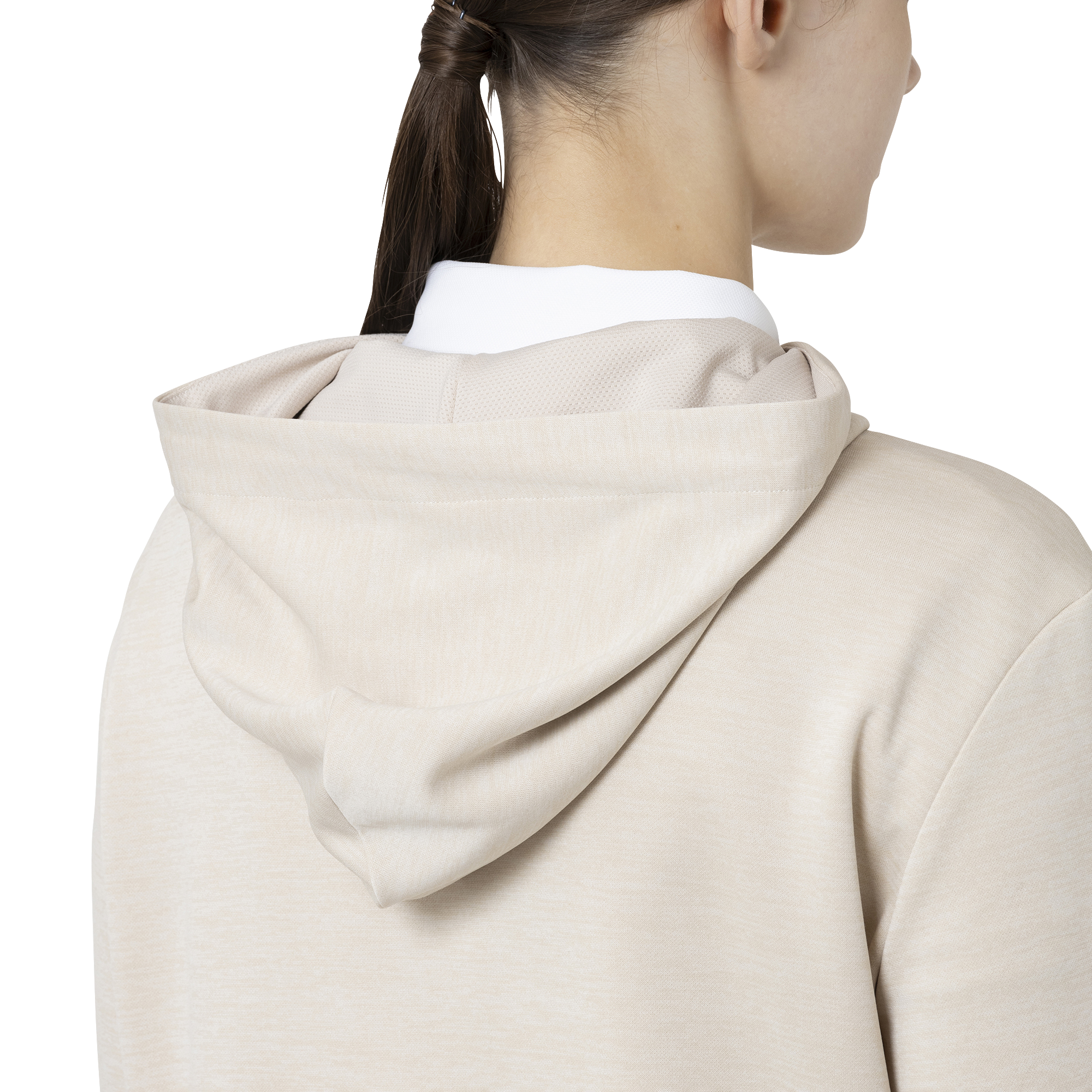 Essential Womens LtWt L/S ストレッチフーディープルオーバー