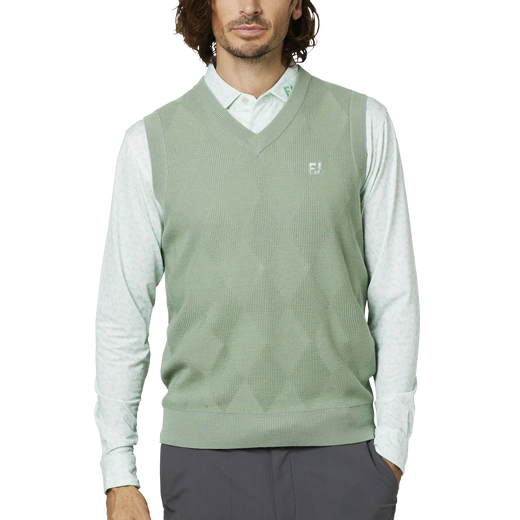 アーガイルVネックベストセーター