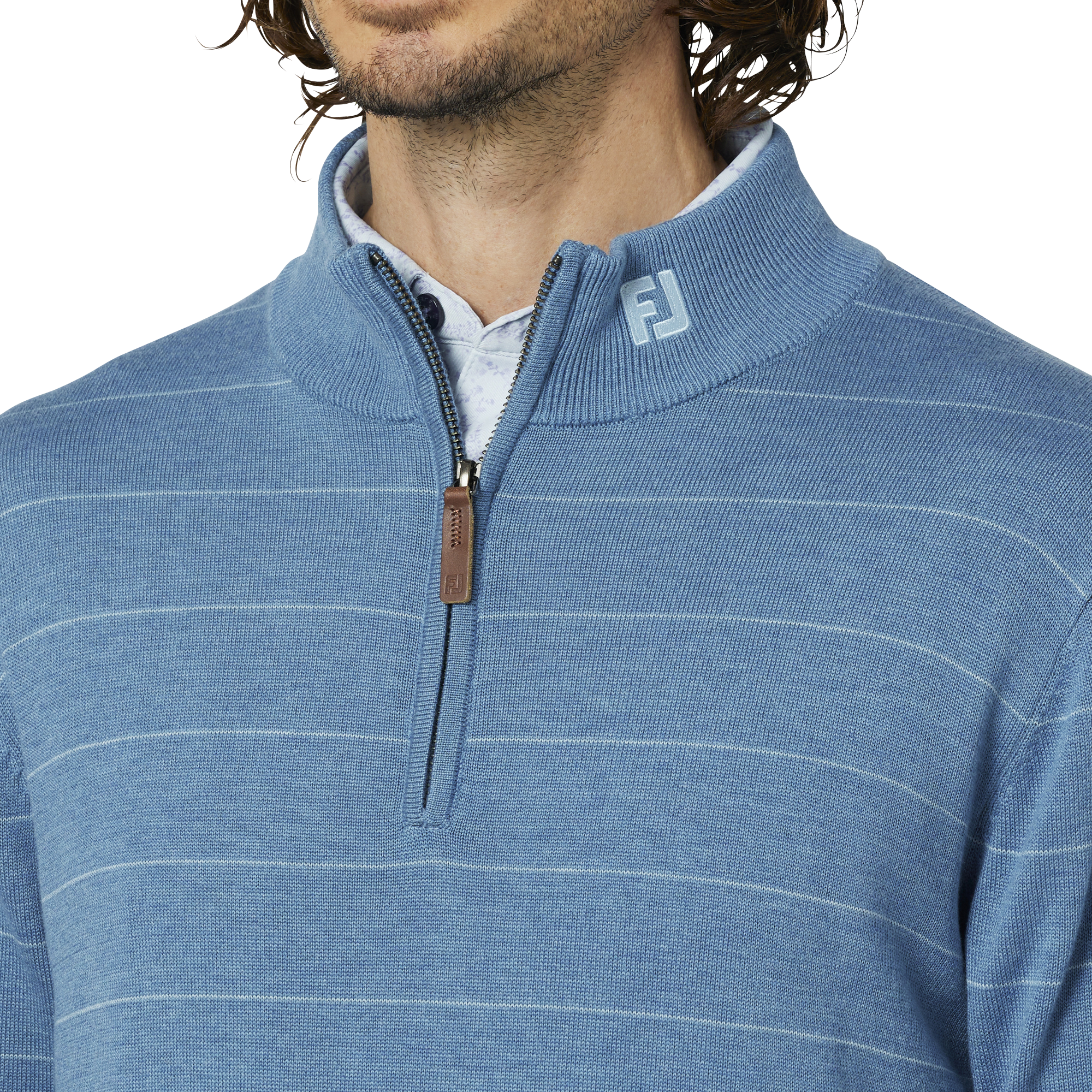 ウールヘザークォータージップセーター